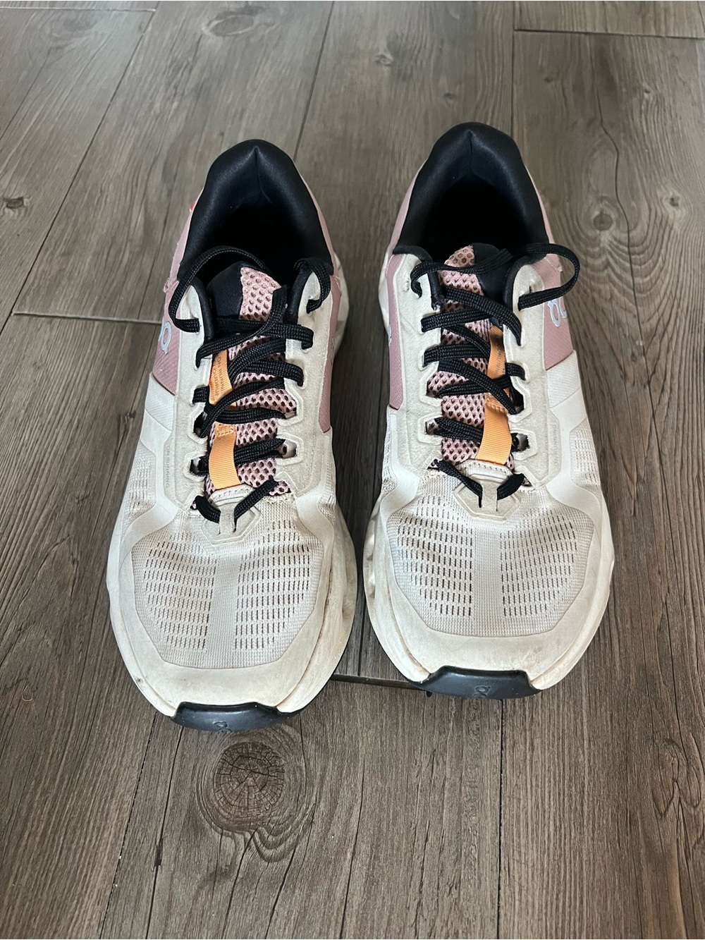Women's Athletic Sneakers in Cream, Pink & Black — Cushioned Support